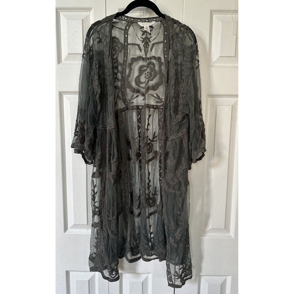 Lauren Conrad Lace Sheer Cover Up Whimsygoth Fairy Chic One Size Long Green